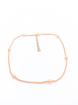 Silver 925 rose ball snake chain anklet