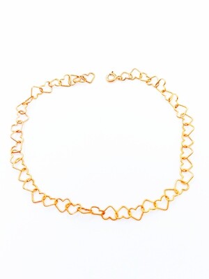 Silver 925 heart design all around anklet