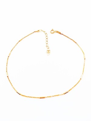 Silver 925 classic chain with hexagonal bars anklet