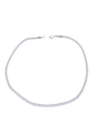 Silver 925 double line ball chain anklet
