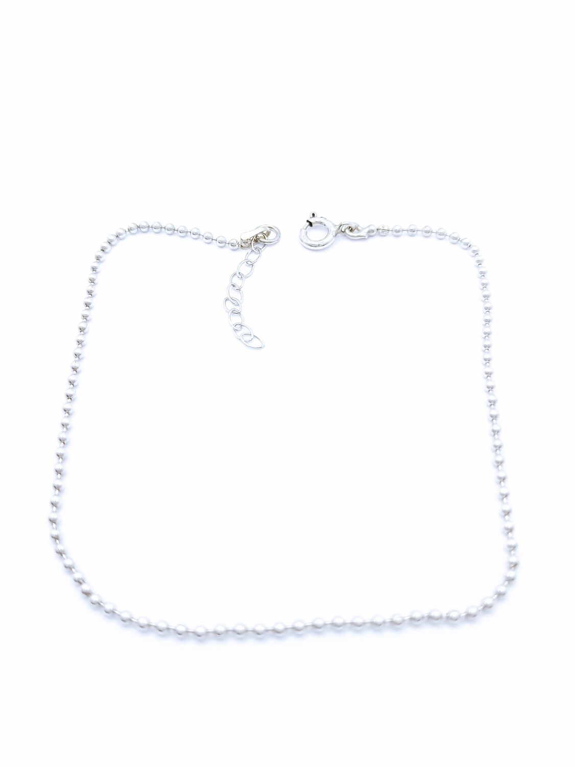 Silver 925 2mm ball chain anklet
