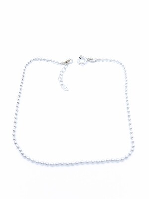 Silver 925 2mm ball chain anklet