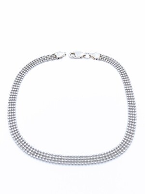 Silver 925 four line ball chain anklet
