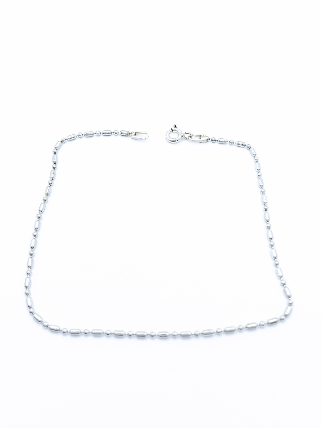 Silver 925 ball bar chain anklet