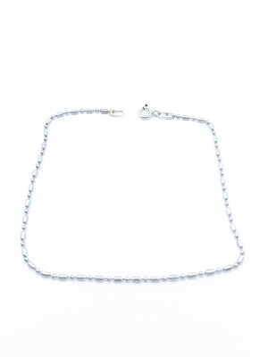 Silver 925 ball bar chain anklet