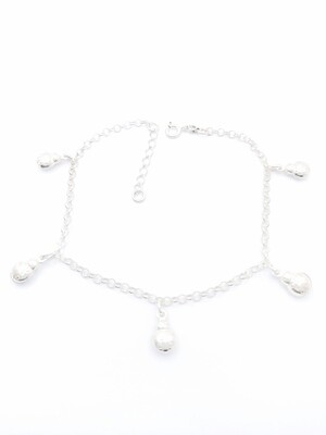 Silver 925 ladybug or turtle anklet