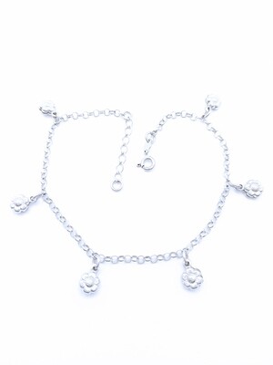 Silver 925 flower anklet