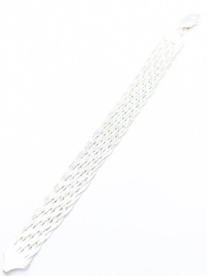 Silver 925  10 or 12 chain knitted bracelet