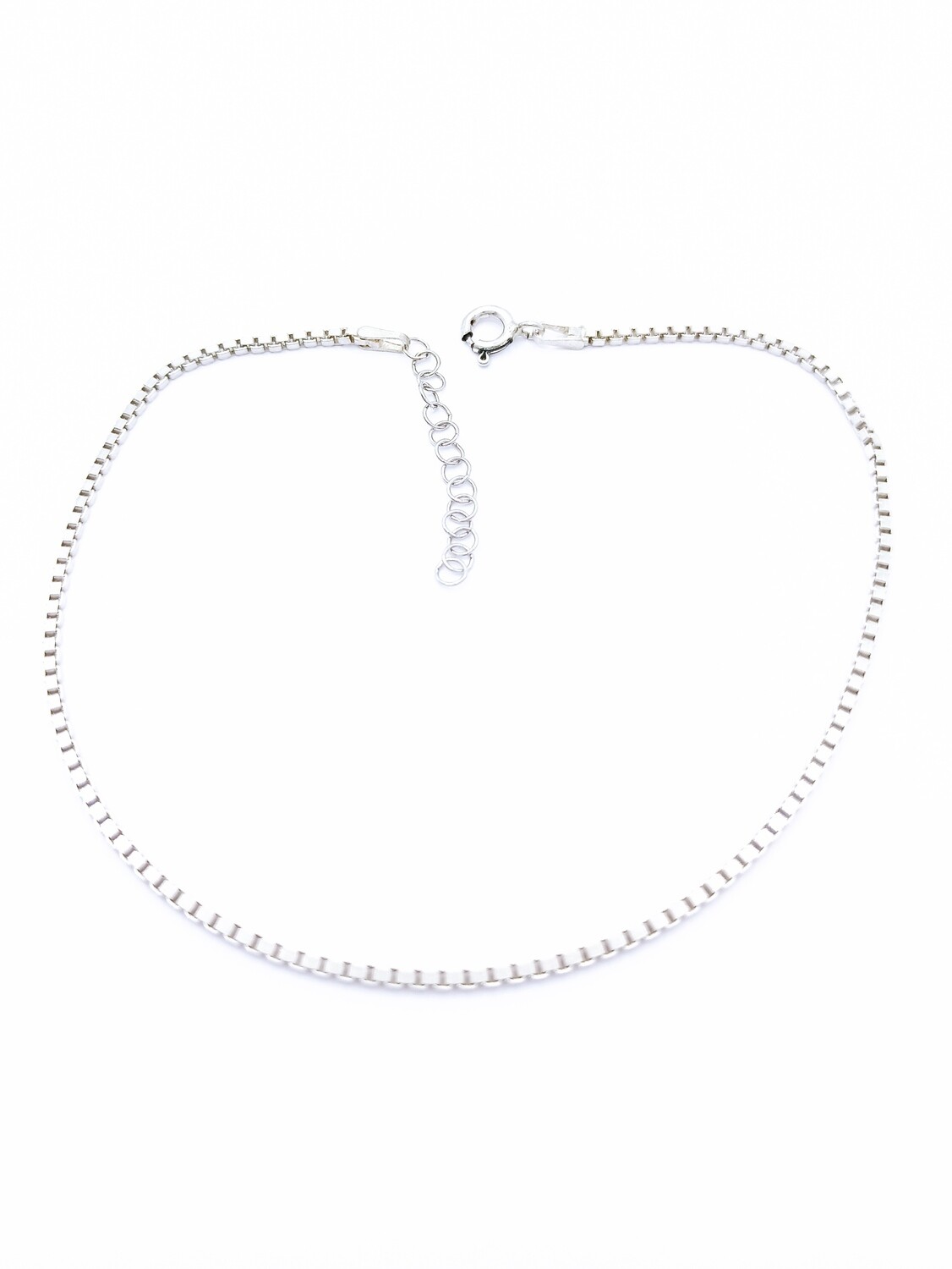 Silver 925 cube chain anklet