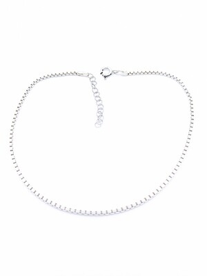 Silver 925 cube chain anklet