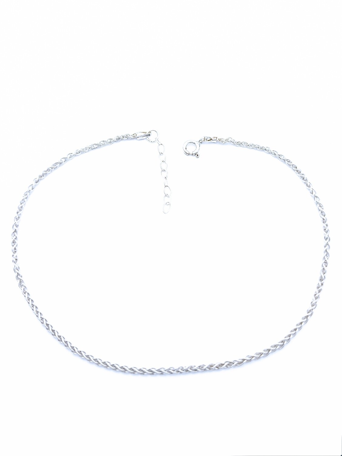 Silver 925 cable knitted chain anklet