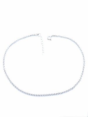 Silver 925 cable knitted chain anklet