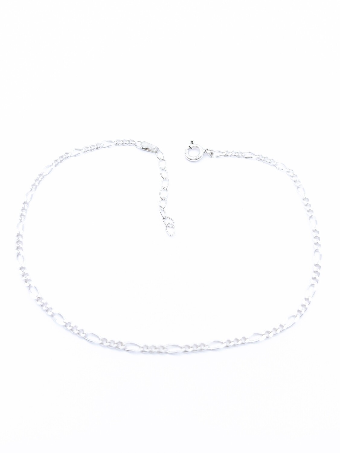 Silver 925  figaro chain anklet