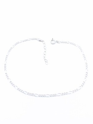 Silver 925  figaro chain anklet