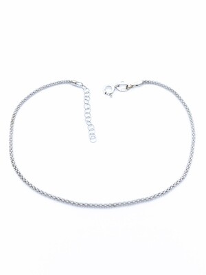 Silver 925 snake knitted chain anklet
