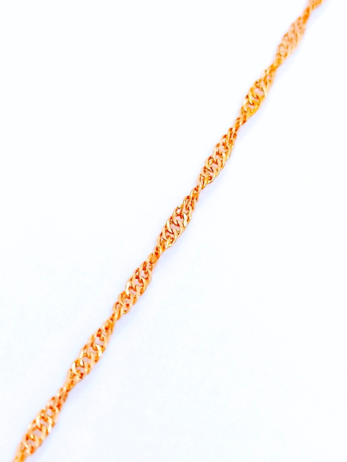 Silver 925 cable knitted twisted chain anklet, COLOR: 1: Rose gold plated