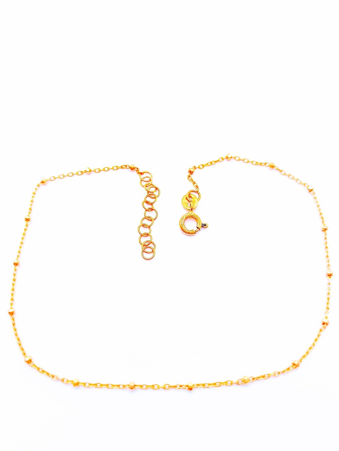 Silver 925 cable chain ball rose or white anklet