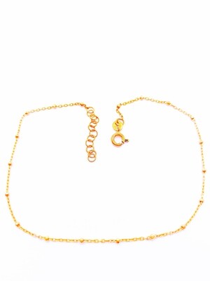 Silver 925 cable chain ball rose or white anklet