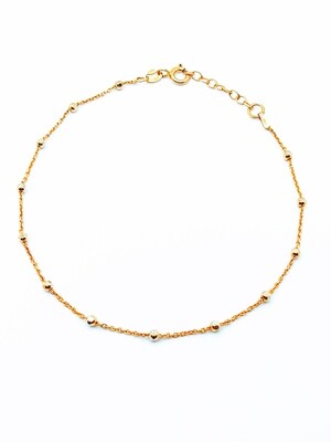 Silver 925  ball chain rose anklet