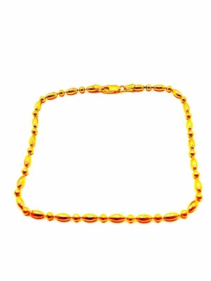 Silver 925 thick ball bar trace rose or silver anklet