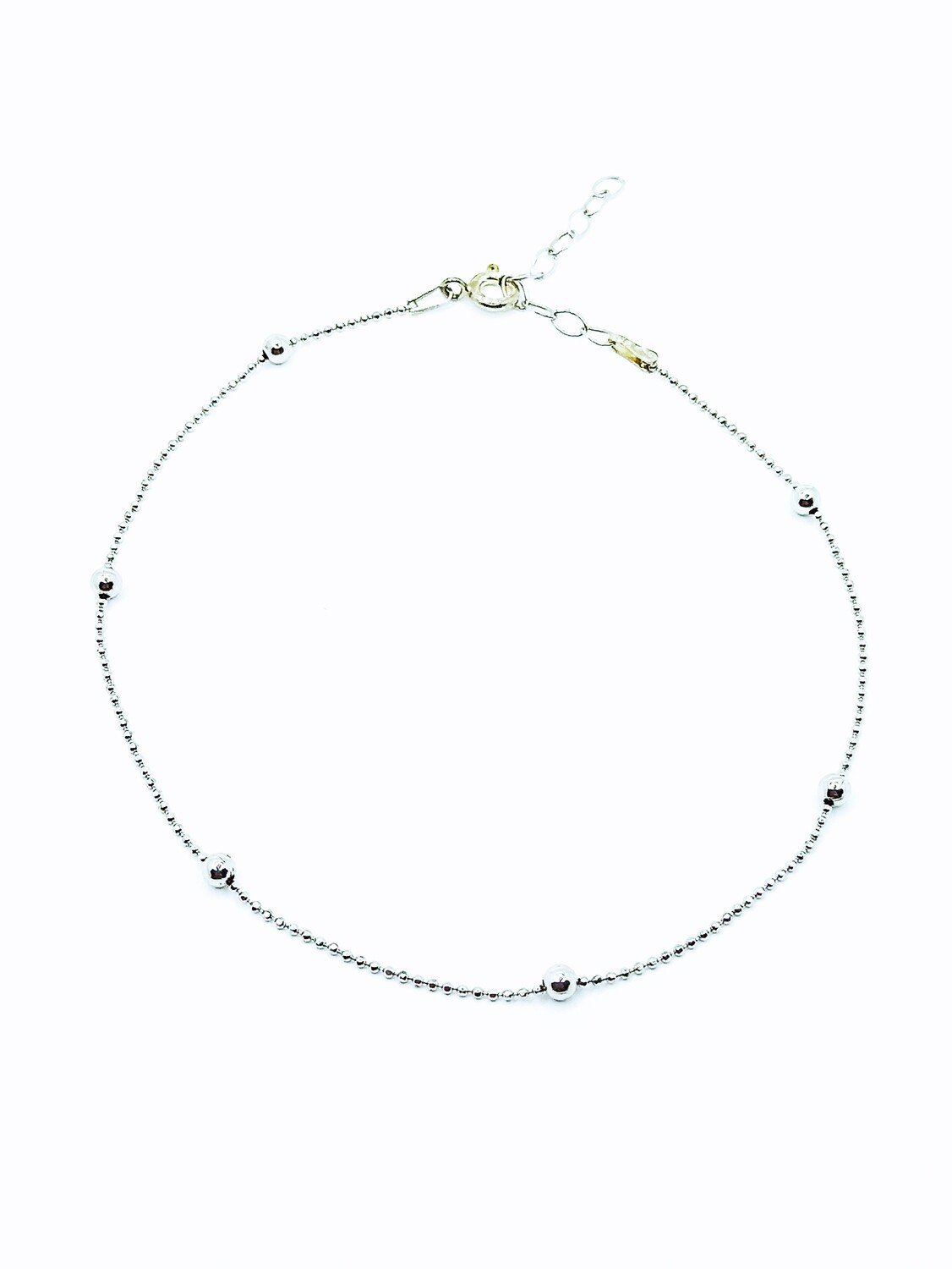 Silver 925 ball chain design anklet
