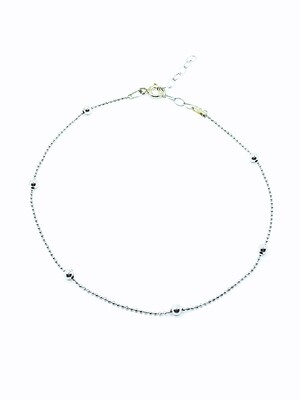 Silver 925 ball chain design anklet