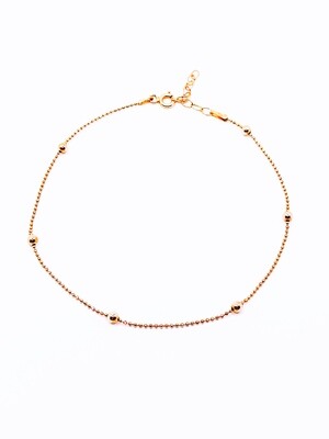 Silver 925  ball chain rose anklet