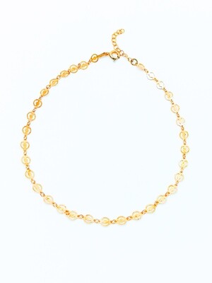 Silver 925  circle chain rose anklet