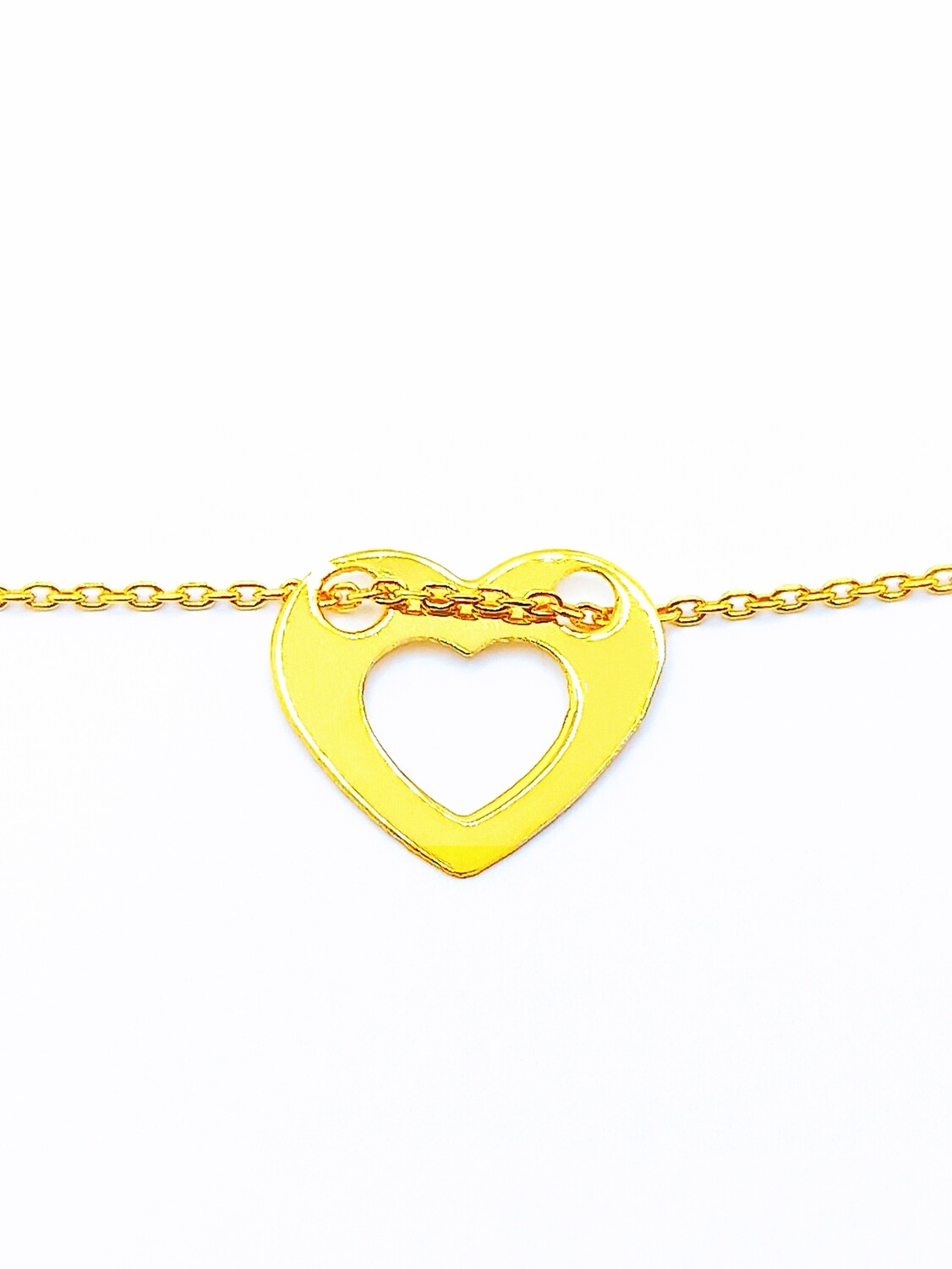 Silver 925 heart gold hand bracelet