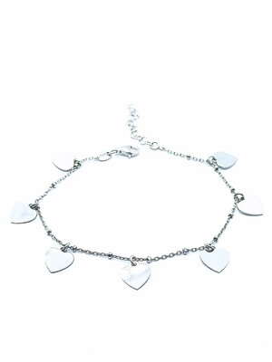 Silver 925 hearts  hand bracelet