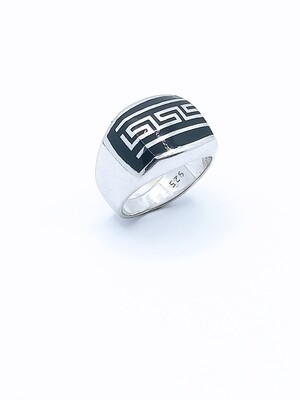 Silver 925 onyx stone greek men ring