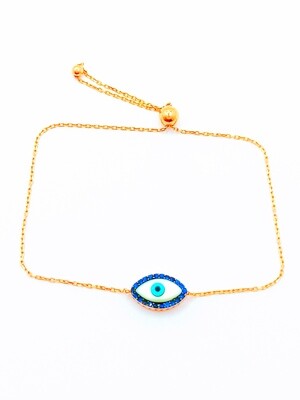 Silver 925 elevator fildisi evil eye hand bracelet