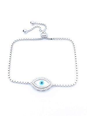 Silver 925 elevator fildisi evil eye hand bracelet