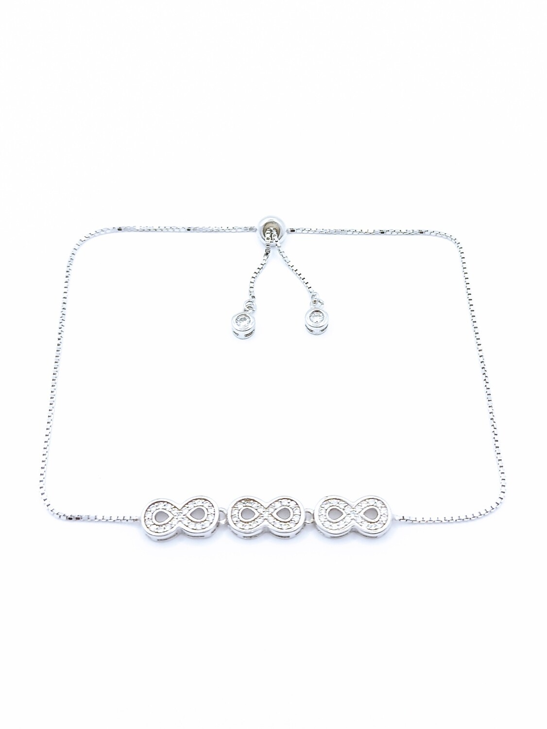 Silver 925 elevator hand bracelet  triple infinity design