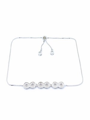 Silver 925 elevator hand bracelet  triple infinity design