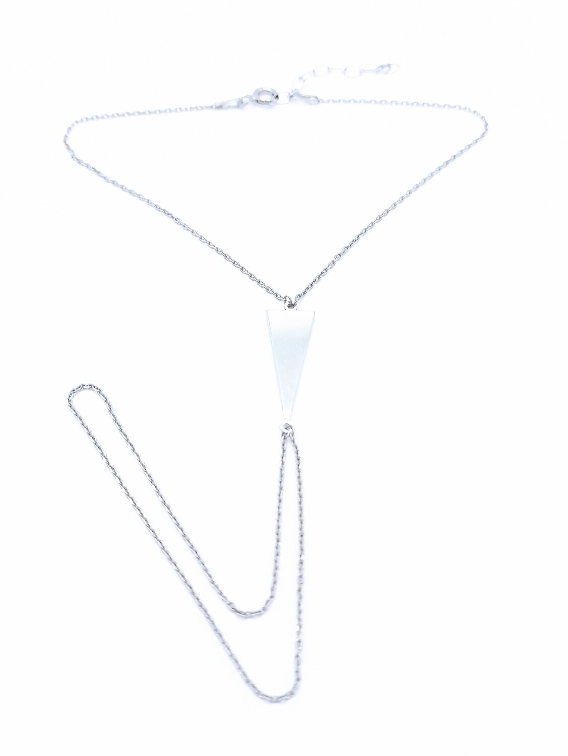 Silver 925 long triangle design bracelet ring (shahmeran)