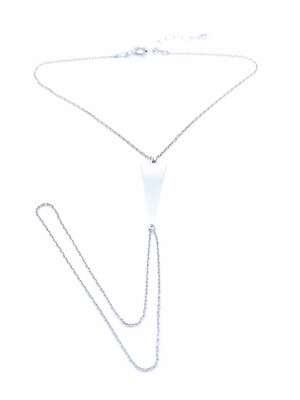 Silver 925 long triangle design bracelet ring (shahmeran)