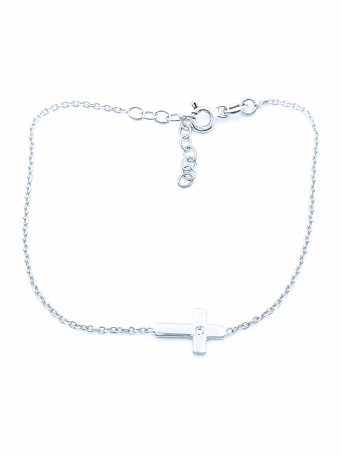 Silver 925 cross stone hand bracelet