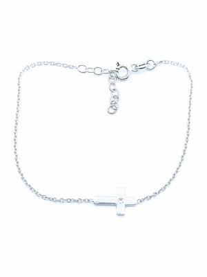 Silver 925 cross stone hand bracelet