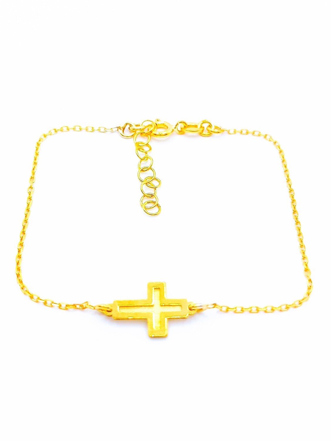 Silver 925 cross gold hand bracelet