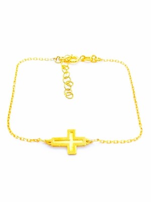 Silver 925 cross gold hand bracelet