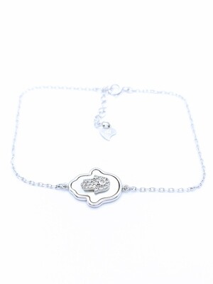 Silver 925 Hamsa (hand of fatima) fildisi hand bracelet