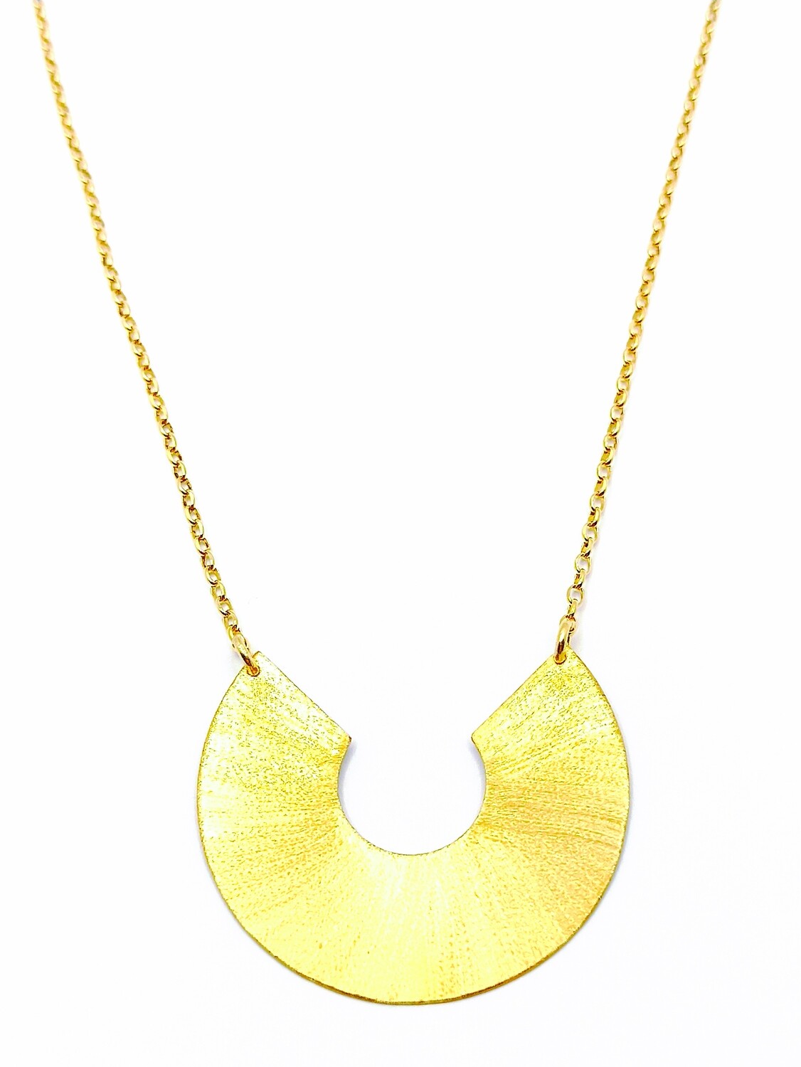 Silver 925 diamond scratch surface necklace, MODEL-COLOR-CHAIN LENGTH: 1-Gold plated-Chain Length: 40+5cm Adjustable