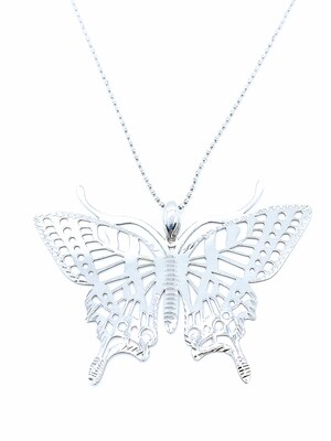 Silver 925 buttefly diamond cut necklace