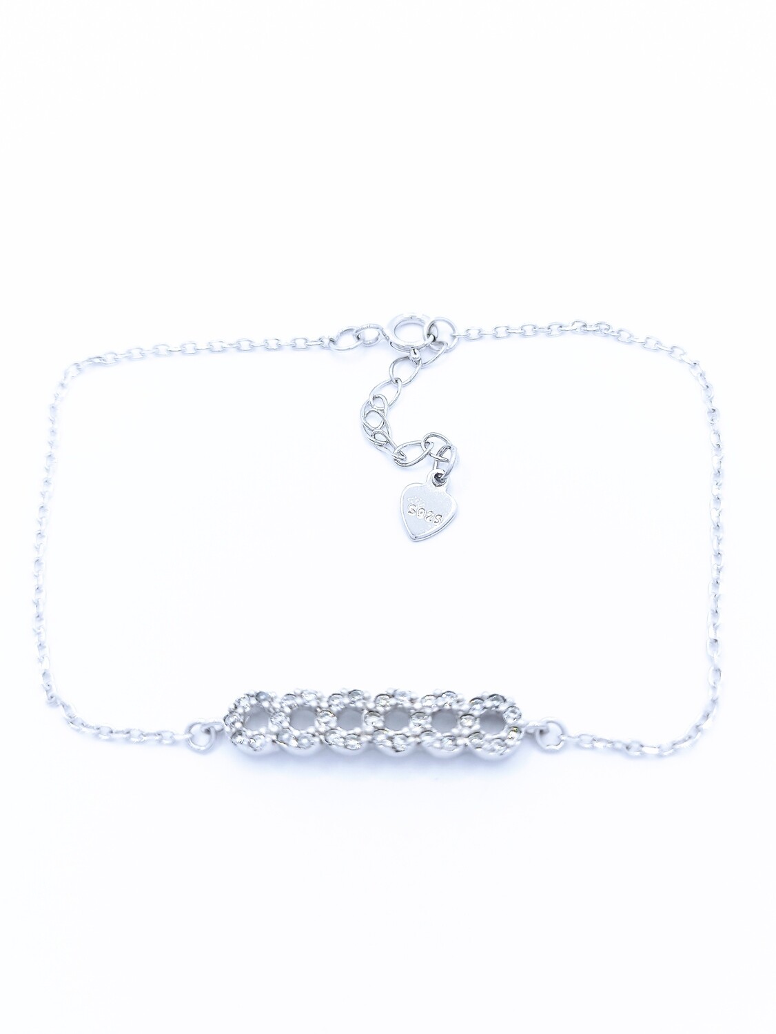 Silver 925 infinity hand bracelet with stone