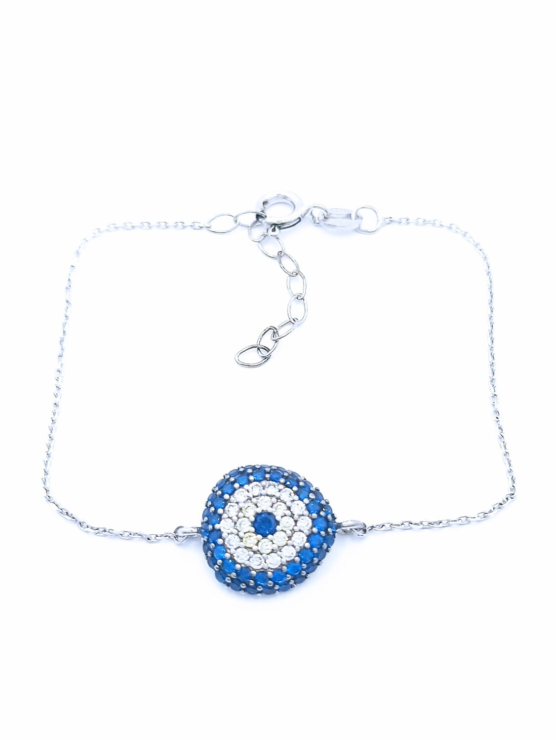 Silver 925 evil eye asymmetric hand bracelet