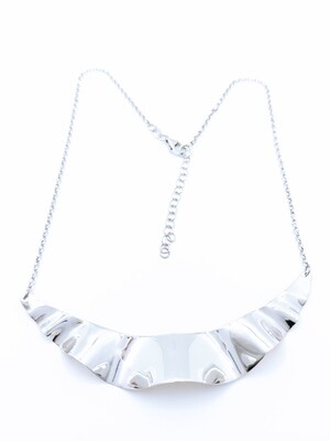 Silver 925 white &amp; gold double side color necklace