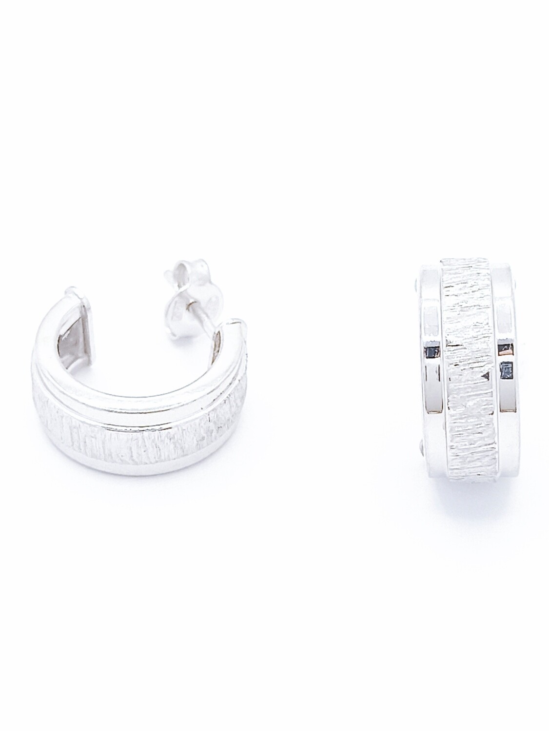 Silver 925 white or gold hoop earrings