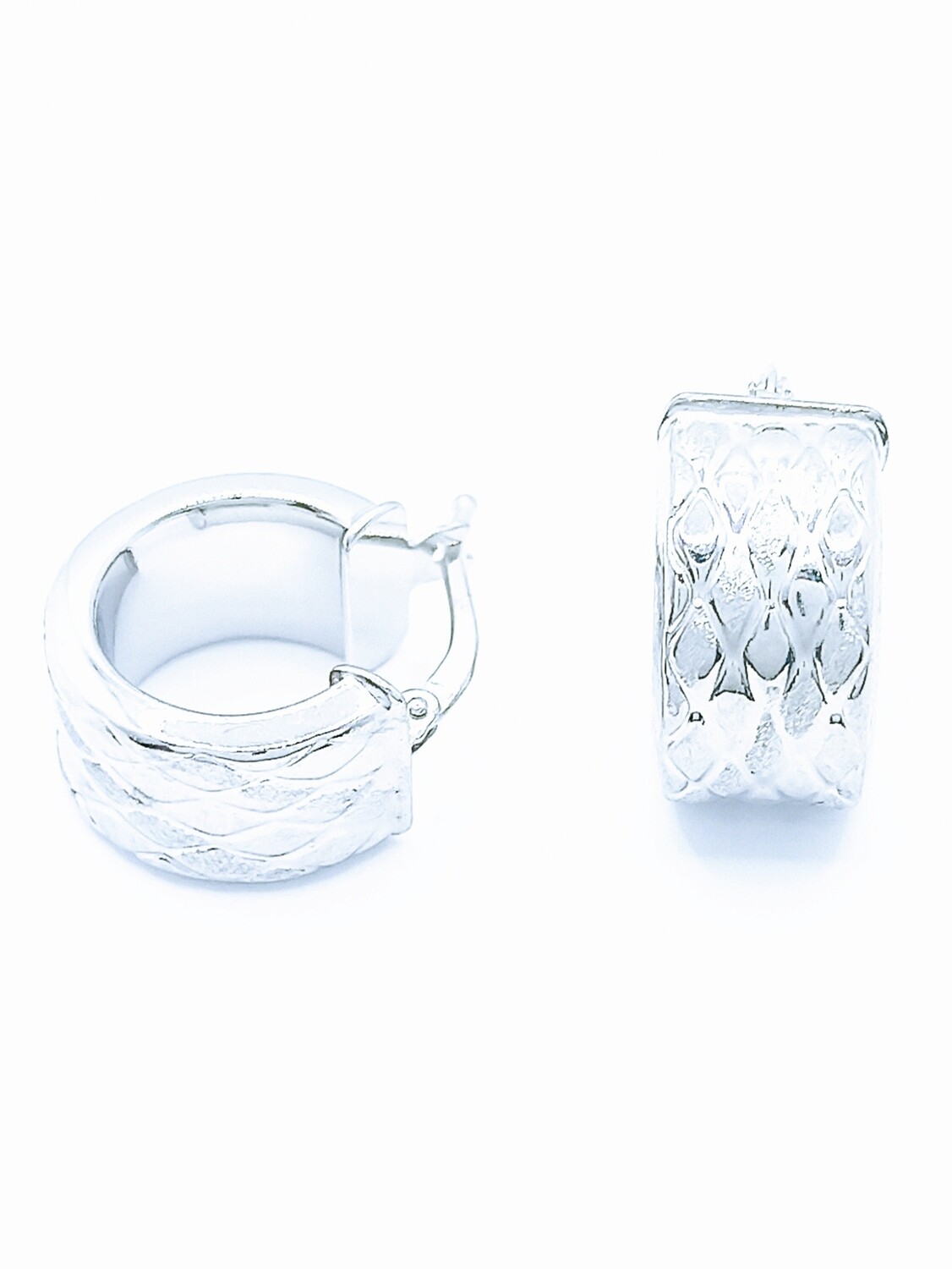 Silver 925 white or gold hoop earrings