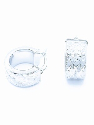 Silver 925 white or gold hoop earrings